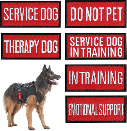 Pistha 12 Pieces Removable Service Dog Vest Patches Do Not Pet in Training Emotional Support Dog Vest Patches(3.6 x 1.6Inch)