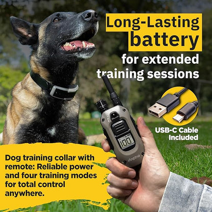 Dogtra 1900X E-Collar with Remote [New Edition] 35 lbs+, 3/4 Mile Range, LED Light, 100 Levels of Precise Control for Stubborn Dogs, Waterproof, Boost for Quick Recall, Vibration, Safety Lock & Tone