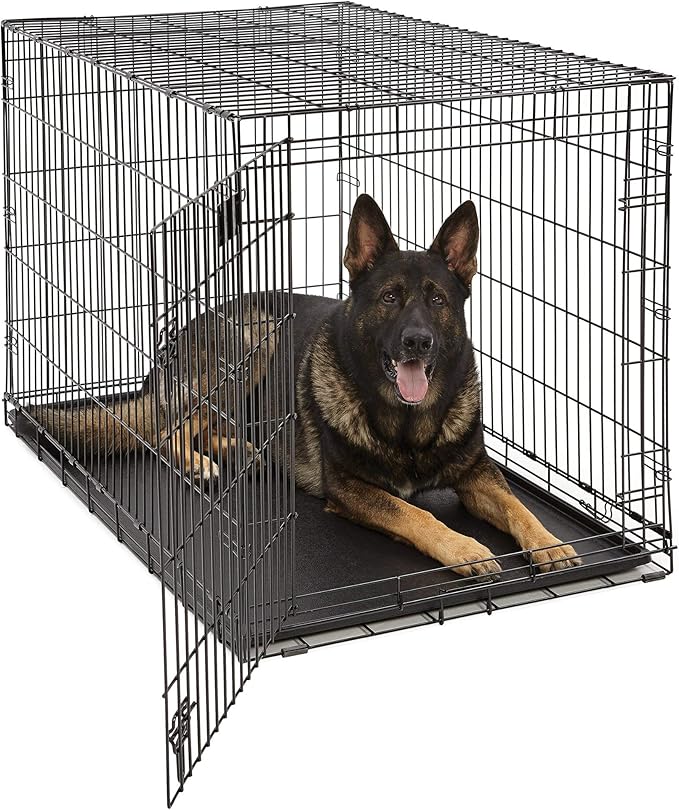 MidWest Homes for Pets 48-Inch LifeStages Crate for Extra-Large Breeds, 90-110 lbs, Single Door Folding Dog Crate with Divider Panel, Leak-Proof Tray & Secure Latch, Heavy-Duty & Easy to Assemble