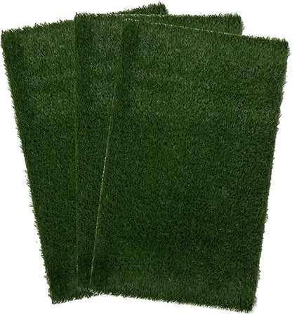 Artificial Grass Puppy Pee Pad for Dogs and Small Pets - Set of Three 35.5X23.5 Inch, Reusable 4-Layer Turf Pads for Dogs - Indoor and Outdoor Fake Grass Potty Pet Supplies by PETMAKER