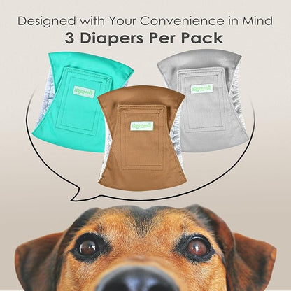 wegreeco Washable Male Dog Belly Band (Stylish Pattern)- Pack of 3 - Male Dog Belly Wrap, Dog Diapers Male (Blue Gray Coffee, XX-Large)