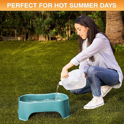 Neater Pet Brands Extra Large Water Bowl for Dogs, Outdoor Dog Water Bowl (2.25 Gallon XL Capacity), Big Trough Style Food Dish for Indoors or Outside, No Spill Large Dog Bowls, Aquamarine