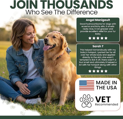 Chew + Heal Labs Hydrocortisone Lotion for Dogs - 8 oz Anti Itch Cream for Irritated Skin, Flea Bites, Itching, and More - Made in the USA