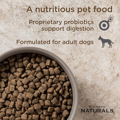 Diamond Naturals Adult Dry Dog Food Lamb Meal and Rice Formula Made with Lamb Protein, Probiotics and Essential Nutrients to Support Balanced and Overall Health 20LB