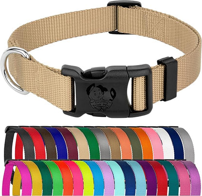 Country Brook Petz - Everyday Nylon Dog Collar for Large, Medium, and Small Dogs and Puppies - for Everyday Use in 10+ Warm Colors (2XS, 3/8 Inch Wide, Copper Gold)