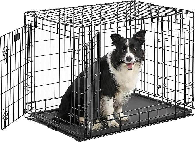 MidWest Homes for Pets Ultima Pro Heavy-Duty 36-Inch Dog Crate, Ultra-Strong Steel Double Door Pet Cage for Medium to Large Breeds, Accessories Included