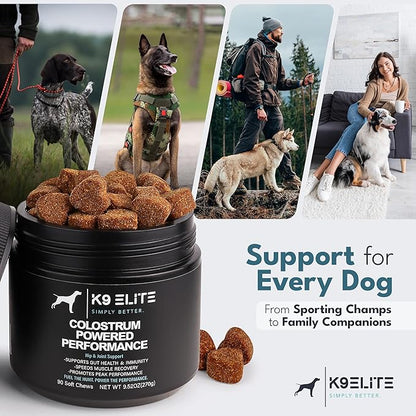 Dog Allergy Relief Chews for Itching Skin – Anti Itch, Gut Health & Immune Support with Colostrum & Omega 3 – Skin & Coat Supplement for Dogs