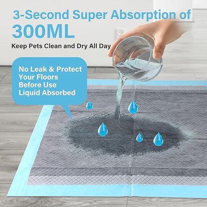 FluffyDream Ultra Charcoal Dog Training Pads with Leak-Proof Quick-Dry Urine Odor Design for Potty Training,23"X35"(40PCS) Improved Quality Pee Pads for Dogs, Super Absorbent Disposable Underpads