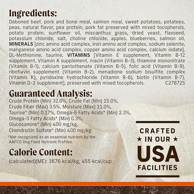 Merrick Premium Grain Free Dry Adult Dog Food, Wholesome and Natural Kibble, Real Beef and Sweet Potato - 4.0 lb. Bag