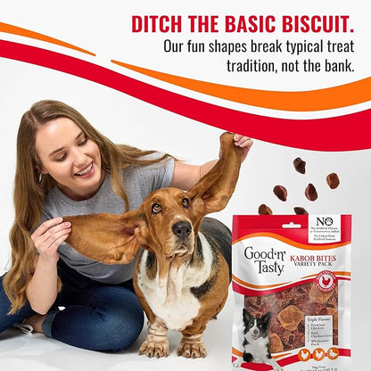 Good 'n' Tasty Kabob Bites Treat for All Dogs, 4 Ounce, Gourmet Dog Treats with Chicken, Duck or Chicken Liver, New Improved Formula for Softer Texture