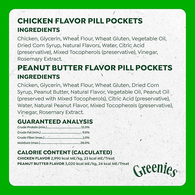 Greenies Pill Pockets for Dogs Large Size, Dog Treat Pouch for Capsule Medication, Variety Pack, 7.9 oz. Pouch