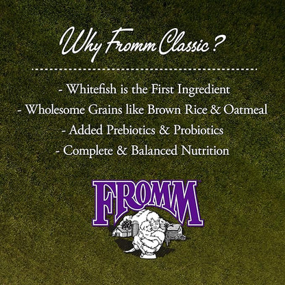 Fromm Classic Adult Whitefish & Rice Dog Food - Premium Dry Dog Food for Large, Medium, & Small Breeds - Whitefish & Rice Recipe - 5 lb