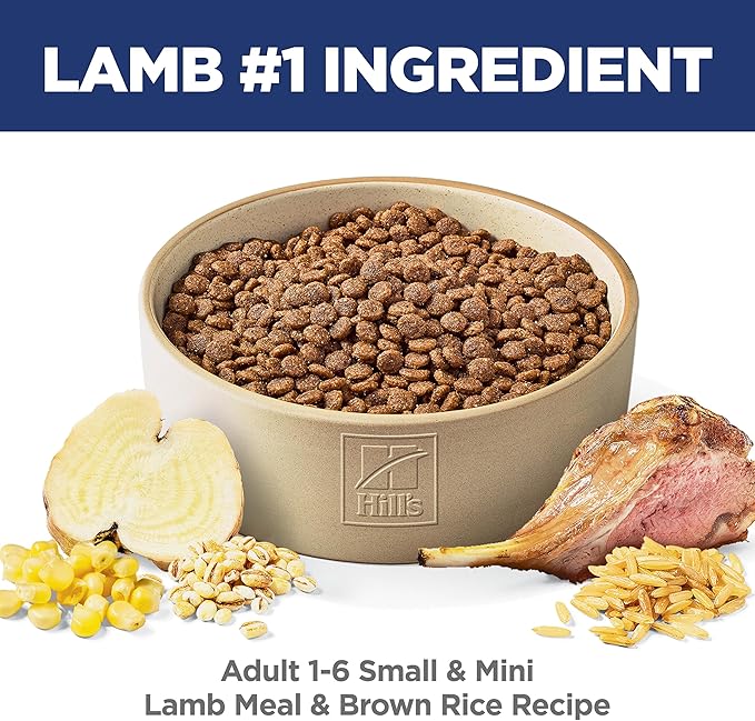 Hill's Science Diet Small & Mini, Adult 1-6, Small & Mini Breeds Premium Nutrition, Dry Dog Food, Lamb & Brown Rice, 15.5 lb Bag