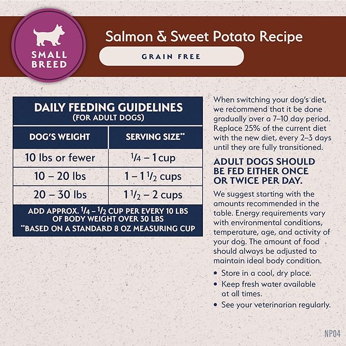 Natural Balance Limited Ingredient Small Breed Adult Grain-Free Dry Dog Food, Salmon & Sweet Potato Recipe, 4 Pound (Pack of 1)
