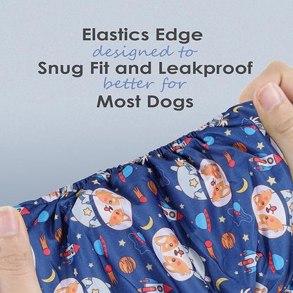 wegreeco Washable Male Dog Belly Band (Stylish Pattern)- Pack of 3 - Washable Male Dog Belly Wrap, Dog Diapers Male (Funny Dogs, Large)