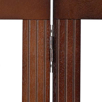SPIRICH Wooden Freestanding Foldable Dog Gate, Pet Gate Indoor, Dog Gates for Doorways, Stairs, The House, Extra Wide Step Over Puppy Gate, 3 Panels, Brown