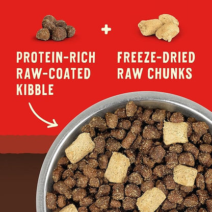Stella & Chewy's Wild Red Raw Blend Kibble - Premium Freeze-Dried Raw Coated Dog Food - Perfect For Picky Eaters - High Protein Grain Free with 6 Red Meat Sources - 21lb Bag