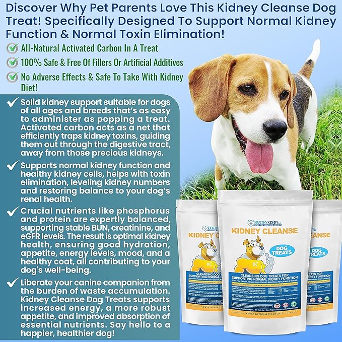 Petite Size Beef Flavor Kidney Cleanse Dog Treats 20 Oz - Kidney Support Formula for Toxin Elimination - Low Protein & Phosphorus Diet Snacks - Ideal for Kidney Wellness