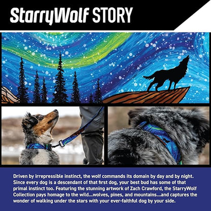 Wolfgang Heavy Duty Adjustable Dog Harness, Pull-Tested for Walking & Training, StarryWolf Print, Medium