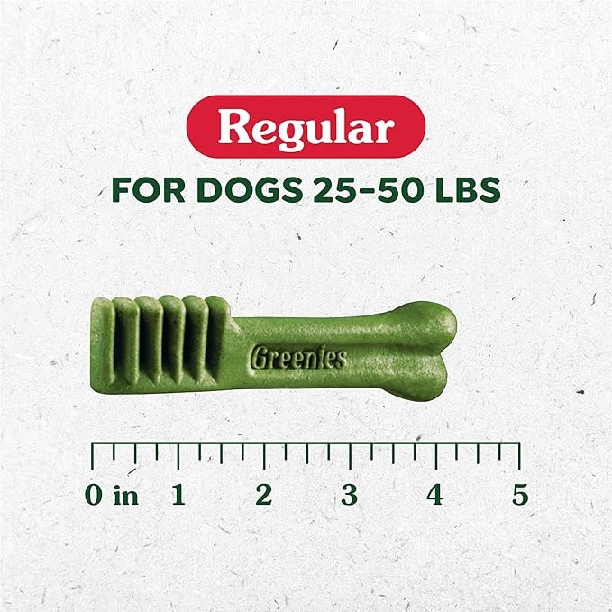 Greenies Veterinarian-Recommended Adult Natural Dental Dog Treats Regular Size, Dog Dental Chews, Original Flavor, 54 oz. Pack, 54 Count
