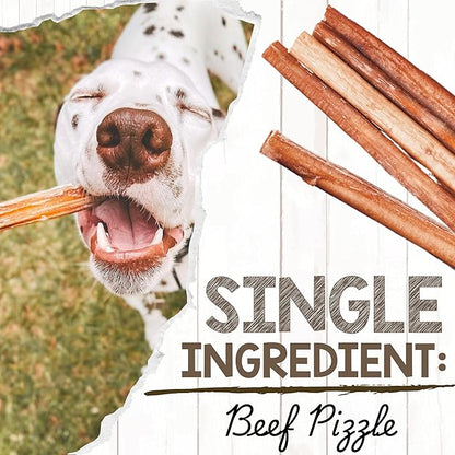 Nature Gnaws Bully Sticks for Dogs 11-12" (8oz) - Mixed Thickness - Long Lasting for Aggressive Chewers and Large Dogs - Natural Beef Dog Chew Bones