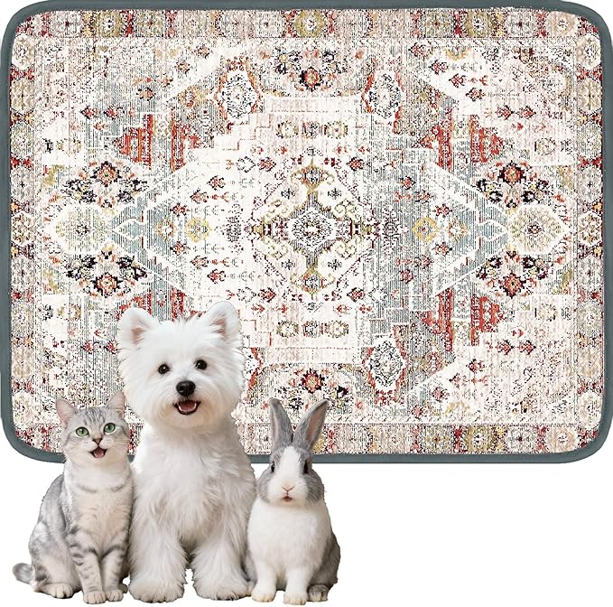 Washable Pee Pads for Dogs, Reusable Puppy Potty Training Pads, Ultra-Absorbent Thick Waterproof Leak-Proof Non-Slip Pads & Mat for Crate, Playpen, Floor, Whelping & Housebreaking , 2 Pack 18"x24"