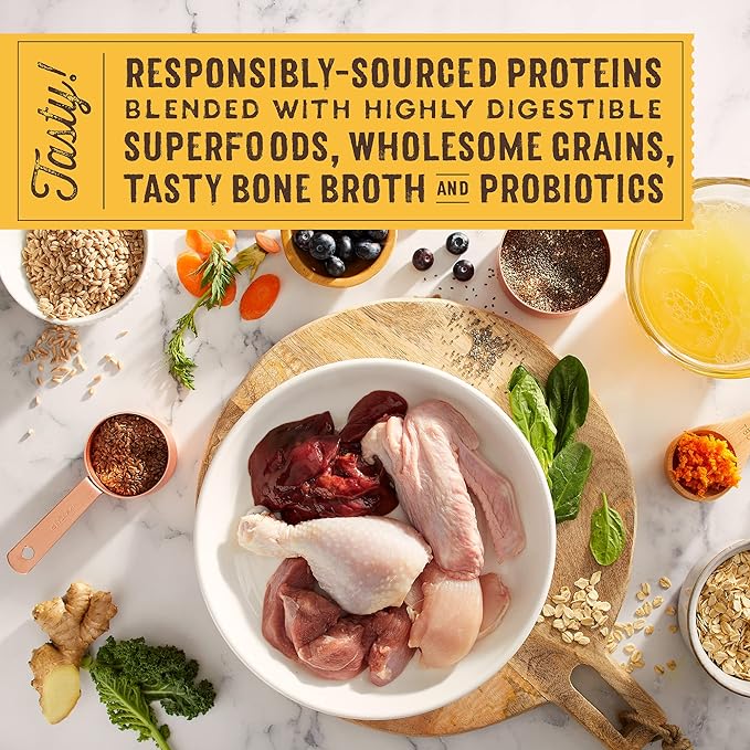 Stella & Chewy's SuperBlends Raw Coated Wholesome Grains Cage-Free Chicken & Duck Recipe with Superfoods, 3.5 lb. Bag