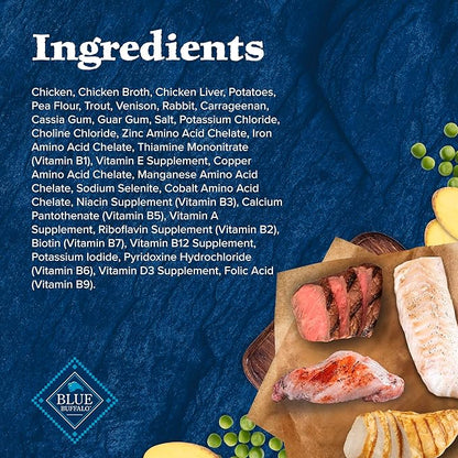 Blue Buffalo Wilderness Snake River Grill Natural High Protein Wet Food for Adult Dogs, Trout, Venison & Rabbit, 12.5-oz Cans, 12 Count