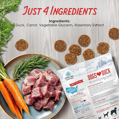 Farmland Traditions Filler Free Dogs Love Duck & Carrot Premium Jerky Treats. (13.5 oz)