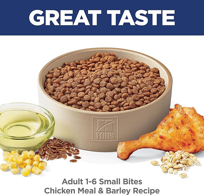 Hill's Science Diet Adult 1-6 Small Bites Dry Dog Food, Chicken & Barley, 45 lb. Bag