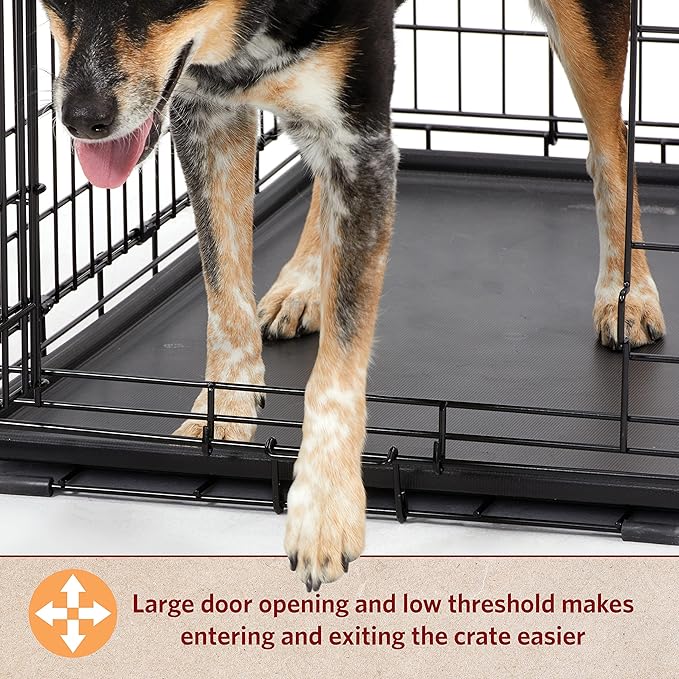 MidWest Homes for Pets 48-Inch LifeStages Crate for Extra-Large Breeds, 90-110 lbs, Double Door Folding Dog Crate with Divider Panel, Leak-Proof Tray & Secure Latch, Heavy-Duty & Easy to Assemble