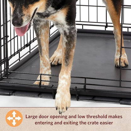 MidWest Homes for Pets 48-Inch LifeStages Crate for Extra-Large Breeds, 90-110 lbs, Double Door Folding Dog Crate with Divider Panel, Leak-Proof Tray & Secure Latch, Heavy-Duty & Easy to Assemble