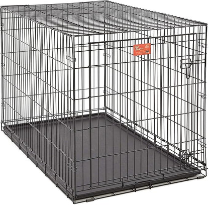 MidWest Homes for Pets 48-Inch LifeStages Crate for Extra-Large Breeds, 90-110 lbs, Single Door Folding Dog Crate with Divider Panel, Leak-Proof Tray & Secure Latch, Heavy-Duty & Easy to Assemble