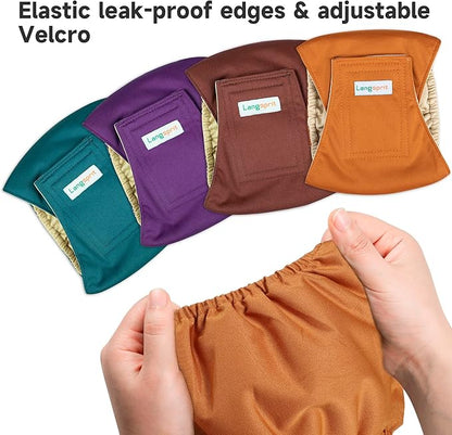 Male Dogs Diapers Belly Bands(4Pack), Washable Reusable Male Boy Doggy Wraps Panties for Doggie Puppy Pooping Potty Training Incontinence Marking Pañal para Perro Small