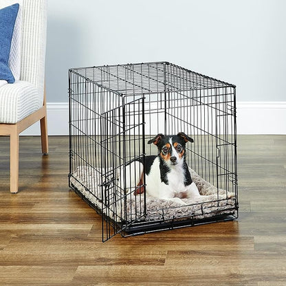 Midwest Homes for Pets 30-Inch New World Crate for Medium Breeds, 21-40 lbs, Single Door Folding Dog Crate, Leak-Proof Tray & Secure Latch, Portable, Durable & Easy to Assemble
