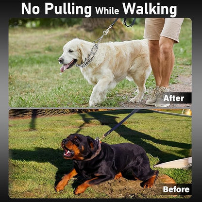 DEYACE Dog Training Collar Adjustable Stainless Steel Collar with Quick Release Buckle for Neck Girth 14.5"-18.6" Dog