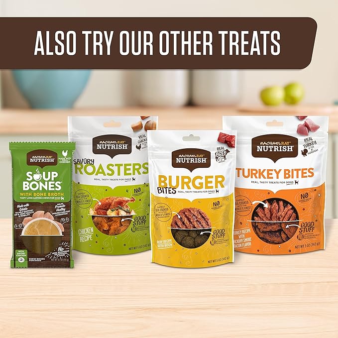 Nutrish Rachael Ray Dog Chews Soup Bones with Real Turkey & Rice, 24 Dog Treats