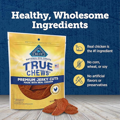 Blue Buffalo True Chews Premium Jerky Cuts Dog Treats with Natural Ingredients Chicken (Pack of 2)
