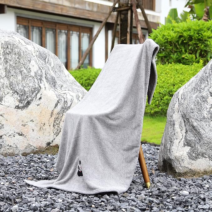 Dogvingpk Extra Large Dog Towel - Pack of 2 - Super Absorbent Soft Microfiber Pet Bath Grooming Towels for Drying Dogs and Other Pets (XL-55" * 36", Grey and Brown)