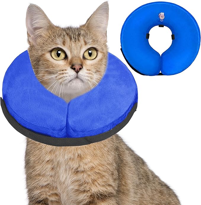Inflatable Dog Cone Collar After Surgery, Soft Dog Neck Donut Collar, Blow up Donut E-Collar for Small Medium Large Dogs and Cats, Dogs Recovery Cone Alternative