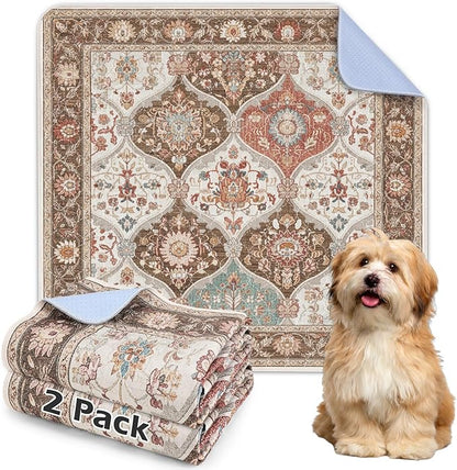 INVENHO 2PACK Washable Pee Pads for Dogs, Reusable Dog Pads Upgrade Non-Slip Dog Pee Pads Heavy Absorbency Puppy Pee Pads Quick Dry Whelping Pads/Waterproof Puppy Training Pad