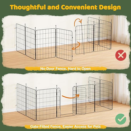 Yaheetech Expandable Dog Playpen, 16 Panel 32 inch Puppy Playpen with Door Indoor/Outdoor Pet Fence for Small Medium Dogs