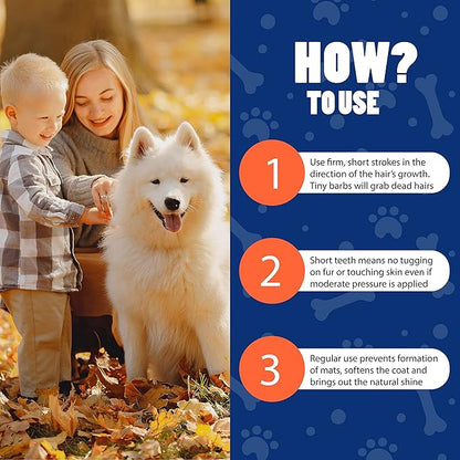 EasyGroomer Deshedding Brush for Dogs & Cats – Undercoat Grooming Tool for Short & Long Hair, Removes Loose Fur & Dirt, Reduces Shedding for Small & Large Pets, Orange