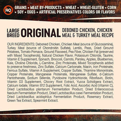 Wellness CORE Dry Dog Food, Large Breed, Grain-Free, High Protein, Natural, Original Chicken & Turkey Recipe, (26-Pound Bag)