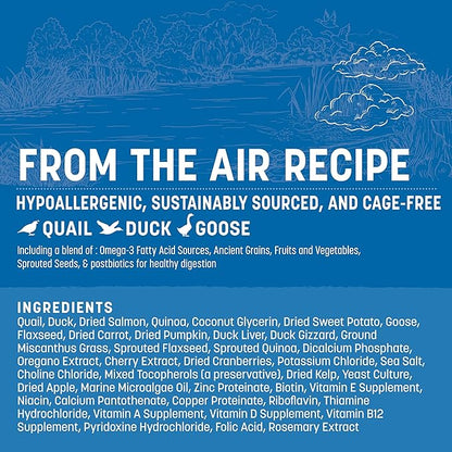 Earth Animal Wisdom Air Dried Dog Food - From the Air Recipe Premium Natural Dry Dog Food for All Breeds & Ages - 8 Lbs Bag