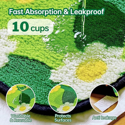 Qeils Reusable Puppy Pads for Small Dogs, Washable Pee Pads with Non-Slip , Absorbent Leakproof Mat for Crates, Playpens, Pet Beds & Whelping, Indoor Potty Training Grass Green, 16"x30", 2 Pack