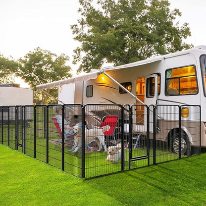 Yaheetech Dog Playpen Outdoor, 47 inch 12 Panels Dog Pen Indoor Heavy Duty Puppy Exercise Pen Metal Pet Fence for RV Camping/Yard/Garden