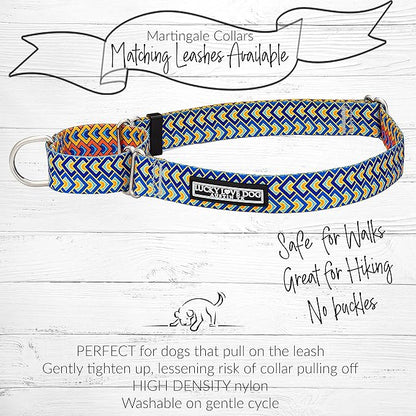 Lucky Love Dog Martingale Dog Collar - Adjustable, No-Slip, Durable, & Soft Webbing Collar for Male and Female Dogs Ideal for Training & Walking - Murphy, Medium