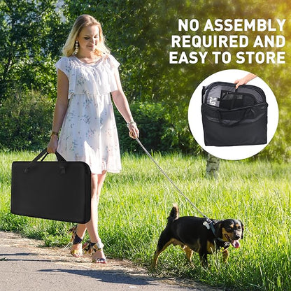 Large Cat Playpen for Multiple Cats, Extra Spacious Pet Tent Playground, Portable Dog Exercise Pen with Room for Toys & Bed, Indoor/Outdoor Enclosure for 2-3 Pets (Dark Grey, Large)