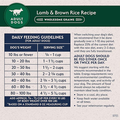 Natural Balance Limited Ingredient Adult Dry Dog Food with Healthy Grains, Lamb & Brown Rice Recipe, 12 Pound (Pack of 1)